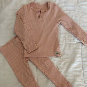 MarMar Copenhagen Ribbed Henley and Legging Set Pink size 2Y